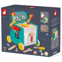 Janod Brico'Kids - Roboterwagen - Konstruktionsspielzeug Roboter Aktivitätswagen Holz