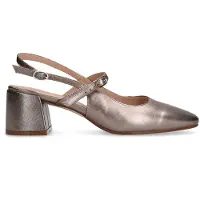 Manfield Metallic-Slingbackpumps aus Leder | Größe 37