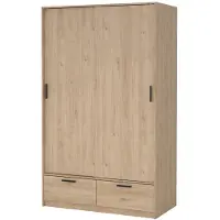 Ebuy24 Line Kleiderschrank 2 Türen 2 Schubladen Nussbaum Nachbildung.