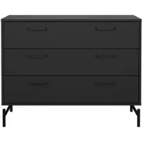 Ebuy24 Dana Kommode 3 Schubladen schwarz matt.