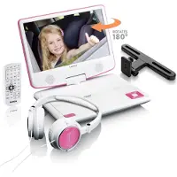 Lenco DVP-910 - DVD-Player - tragbar -Anzeige: 22.9 cm (9") - pink, weiß