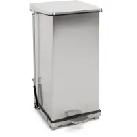 Huismerk Industrieller Tritt-Mülleimer 90 Liter - Matt Edelstahl