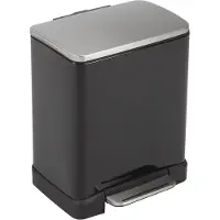 EKO - E-Cube Treteimer 20 Liter - Stainless steel Plastic - Schwarz, Matt Edelstahl