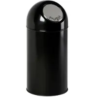 Huismerk - Abfallbehälter mit Druckdeckel 40 Liter - Steel Plastic - Schwarz