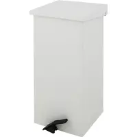 Dutch Design Brand Tritt-Mülleimer Carro-Kick, feuerfest, Soft-Close-Deckel, 55 Liter, B 300 x T 300 x H 600 mm, weiß