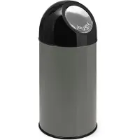 Huismerk Abfalleimer mit Push-Deckel Metallic Silber 40L