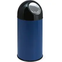 Huismerk - Abfallbehälter mit Druckdeckel 40 Liter - Steel Plastic - Blau, Schwarz