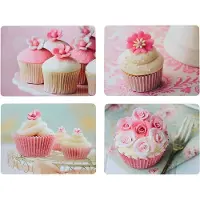 Kitchencraft Kork-Tischsets Cupcake Back laminiert, 4er-Set