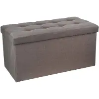 Atmosphera - Faltbarer Pouf 76x38cm in Beige