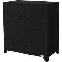 ML-Design Büroschrank mit zwei Ebenen Magnetverschluss 75x40x80,5 cm Schwarz aus Stahl