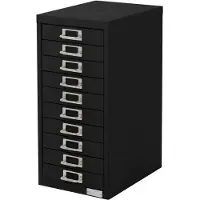 ML-Design Aktenschrank 10 Schubladen 28x38x60 cm Schwarz | DIN A4 Metallschrank Büro Werkzeugschrank Aufbewahrung