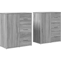 vidaXL Sideboards 2 Stk. Grau Sonoma-Eiche 60x31x70 cm Holzwerkstoff