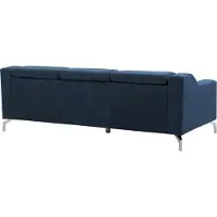 Beliani 4-Sitzer Ecksofa Marineblau Stoffbezug L-Förmig mit Chaiselongue Linksseitig 3 Dekokissen Breite Armlehnen Dicke Sitzkissen Modern Wohnzimmer