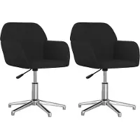 vidaXL Esszimmerstühle 2 Stk. Drehbar Schwarz Stoff