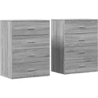 vidaXL Sideboards 2 Stk. Grau Sonoma 60x39x80 cm Holzwerkstoff