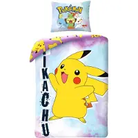 Halantex SP. z.o.o. POKEMON PIKACHU Reversible Bed Set – Single Bed – Duvet Cover 140 x 200 cm and Pillowcase 70 x 90 cm
