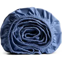 Yumeko Spannbettlaken Perkal Baumwolle 90x210 Blau - Eco, Bio & Fairtrade