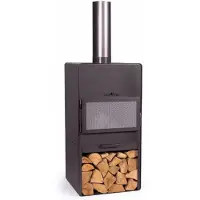 Cook King Gartenofen VENTO 150cm Gartenkamin Kamin Terrasse Backfunktion Gitterglas Garten
