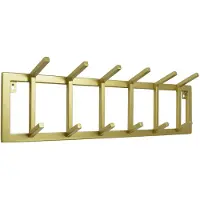 Loft42 Garderobenständer Jaimy Single – Gold – Metall – 6 Doppelhaken – 80 x 24 x 12 cm