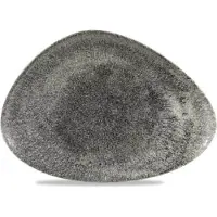 Multi Tallerken Raku 35x24 cm Trekant Porcel?n Sort,6 stk/krt
