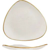 Multi Tallerken Stonecast 26.5 cm Trekant Porcel?n Vanilje,12 stk/krt