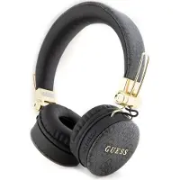 GUESS PolyurethanLeather 4g Metal Logo Kabellose Kopfhörer Schwarz Schwarz One Size
