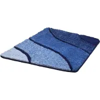 Kleine wolke Badteppich Wave marineblau, 55 x 65 cm GLO782113424