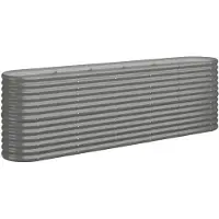 vidaXL Hochbeet Verzinkter Stahl 224x40x68 cm Grau