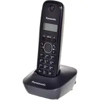 Panasonic KX-TG1611, DECT-Telefon, 50 Eintragungen, Anrufer-Identifikation, Schwarz