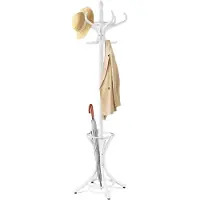 Coast Garderobe - 12 Haken - Mit Regenschirmhalter - Weiß - 51 x 51 x 184 cm