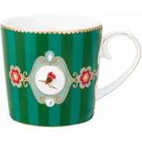 Pip studio Tasse Love Birds Medaillon Stripes Emerald-Green 150 ml (Set von 6)
