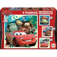 Educa 14942, Cars, 4in1 Kinderpuzzle mit 12, 16, 20 und 25 Teilen