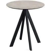 Essentials Infinity Terrassentisch Schwarz gestell + Moonstone HPL Ø70 cm