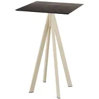 Essentials Infinity Stehtisch Sand gestell + Riverwashed Wood HPL 70x70 cm