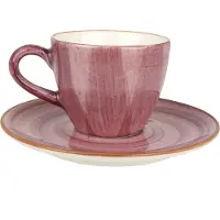 Bonna Aura Blackberry - Espressotassen und Untertasse - 80 cc - Porcelain - 6er set