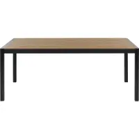 Beliani Gartentisch Hellbraun Kunstholz und Aluminium für 6 Personen 180 x 90 cm Modern Design Outdoor Terrasse Balkon Ausstattung Möbel