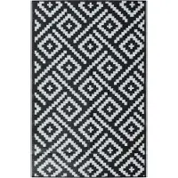 vidaXL Outdoor-Teppich ARAKIL Weiß und Schwarz 190x290 cm PP