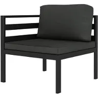 The Living Store 2-tlg. Garten-Sofagarnitur mit Auflagen Aluminium Anthrazit