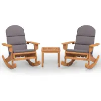 The Living Store 3-tlg. Garten-Lounge-Set Adirondack Massivholz Akazie