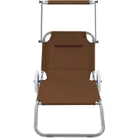 The Living Store Klappliege mit Sonnenschutz und Rädern Stahl Taupe