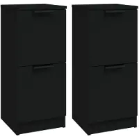 vidaXL Sideboards 2 Stk. Schwarz 30x30x70 cm Holzwerkstoff