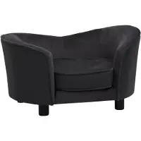 The Living Store Hundesofa Schwarz 69x49x40 cm Plüsch und Kunstleder