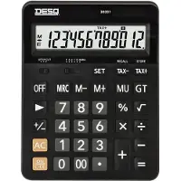 Desq Taschenrechner Business Classy XLarge 30321, 12-stelliges LC-Display, Solar- & Batteriebetrieb