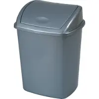 V-Part Abfallbehälter Vepa Bins, Volumen 26 l, mit Deckel, rechteckig, L 272 x B 352 x H 480 mm, Kunststoff, grau