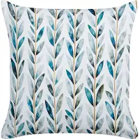Beliani 2er Set Gartenkissen Weiß und Grün Polyester 45 x 45 cm Quadratisch Blattmuster Motiv Modernes Design Wurfkissen Streukissen