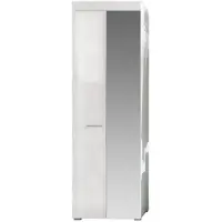 Ebuy24 Amira Kleiderschrank 2 Türen, weiss, weiss hochglanz.