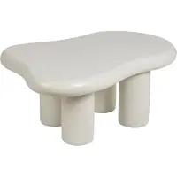 Beliani Couchtisch Weiß aus MDF und PVC 100 x 70 x 40 cm Asymmetrische Form Modernes Design Minimalistisch für Wohnzimmer