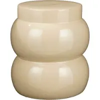 Mica Decorations Vendi Beistelltisch - H40 x Ø35 cm - Keramik - Creme
