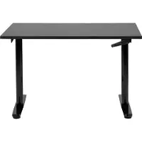 Beliani Schreibtisch Schwarz Melamin 120x72 cm Manuell Höhenverstellbar Rechteckig mit Kurbel Rundes Metallgestell Modern Büro Steh-Sitz-Tisch