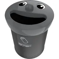 V-Part - Smiley Face Bin 52 Liter, aluminium cans - MDPE - Schwarz, Grau